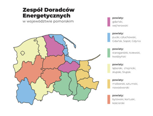 Zespół Doradców Energetycznych w Województwie Pomorskim - mapa
